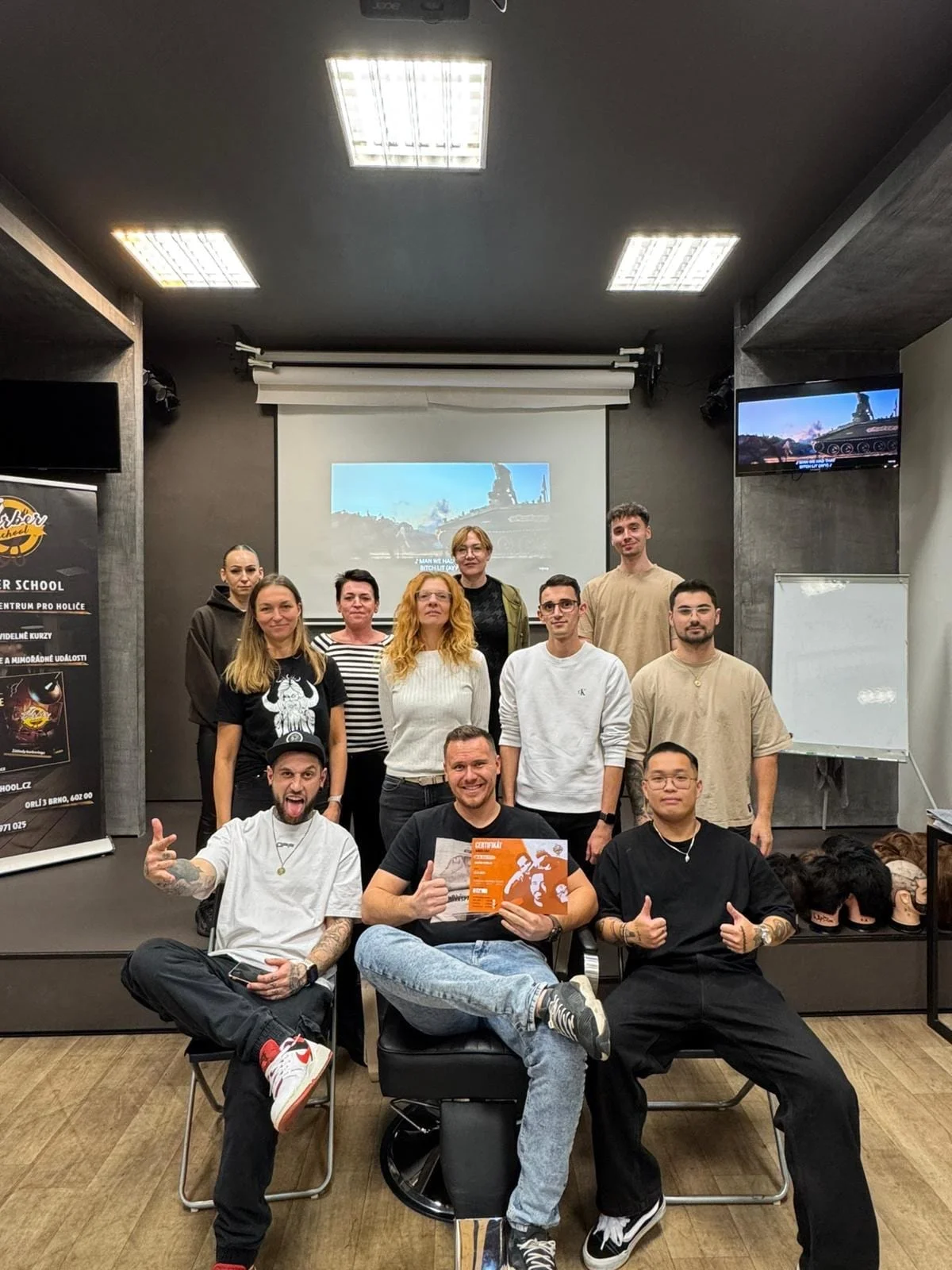 Momentka z výuky Barber School