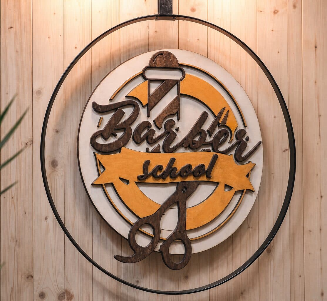 Vývěsní štít Barber School