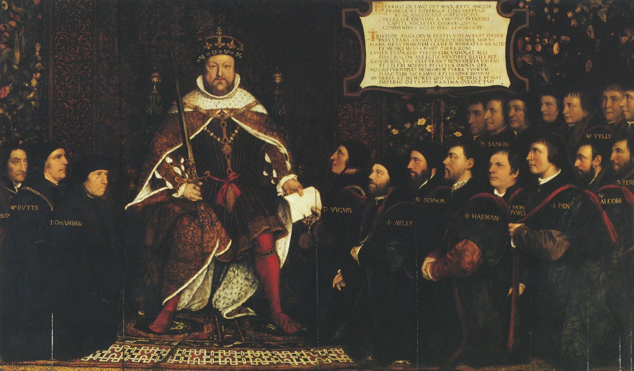 Jindřich VIII. uděluje výsadu spojenému cechu holičů a chirurgů (1540)